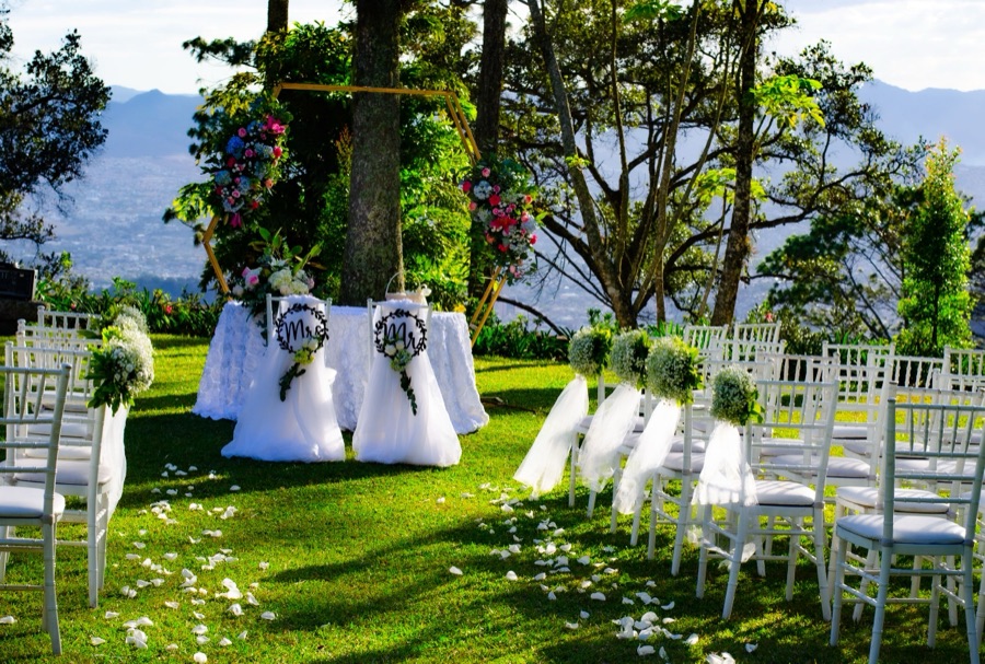 Open lawn wedding setup